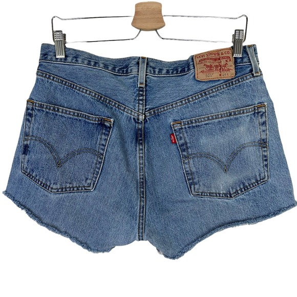 Levi's 501 Denim Cutoff Shorts Vintage with Button Fly Size 34 - Picture 6 of 11